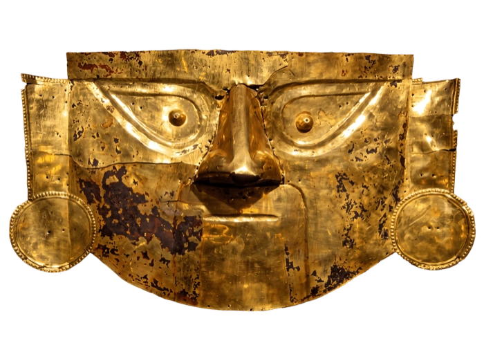 Incan gold funerary mask